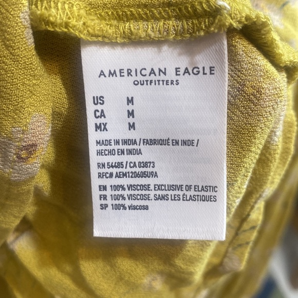 403. American Eagle Mustard Yellow Floral Cropped top, size L - Picture 3 of 7